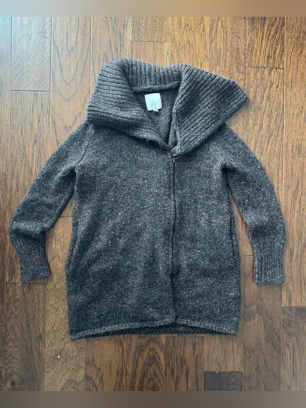Joie Brown Shawl-Collar Knit Cardigan S